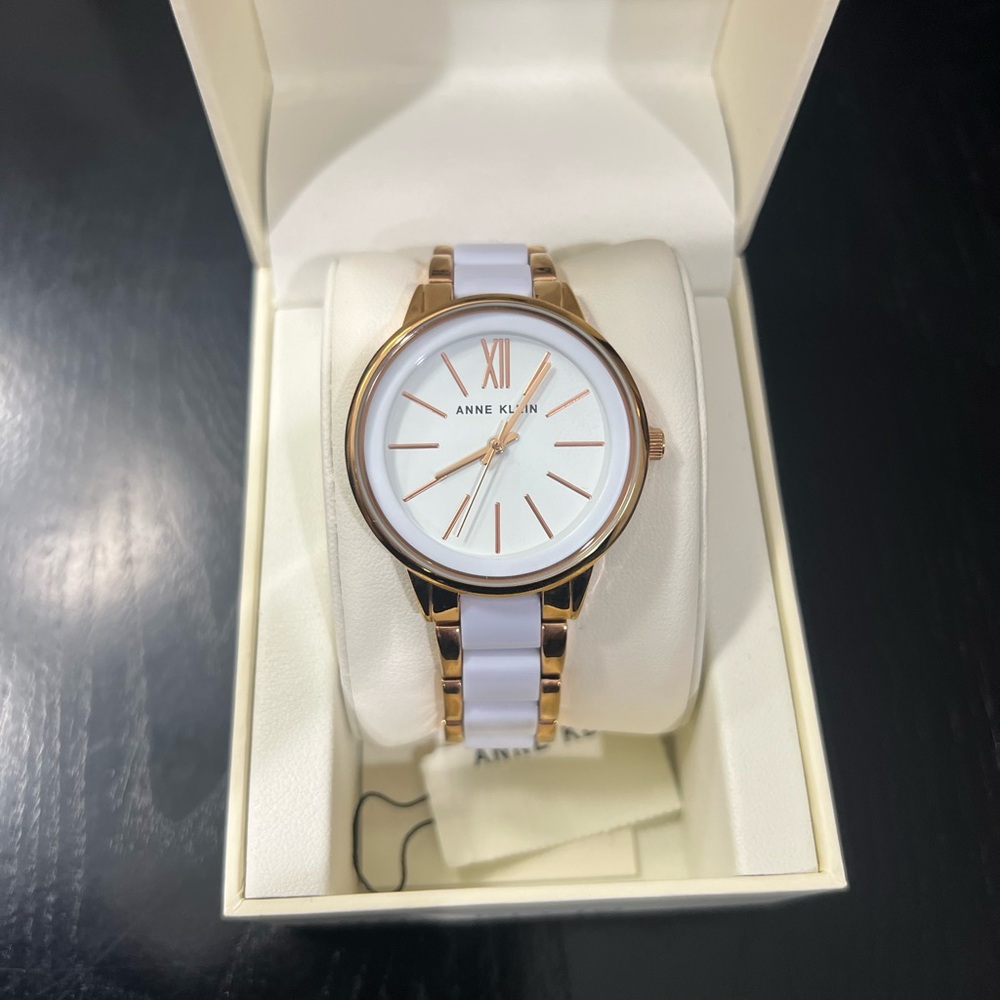 Anne Klein Women's Gold and White Watch - Picture 2 of 2